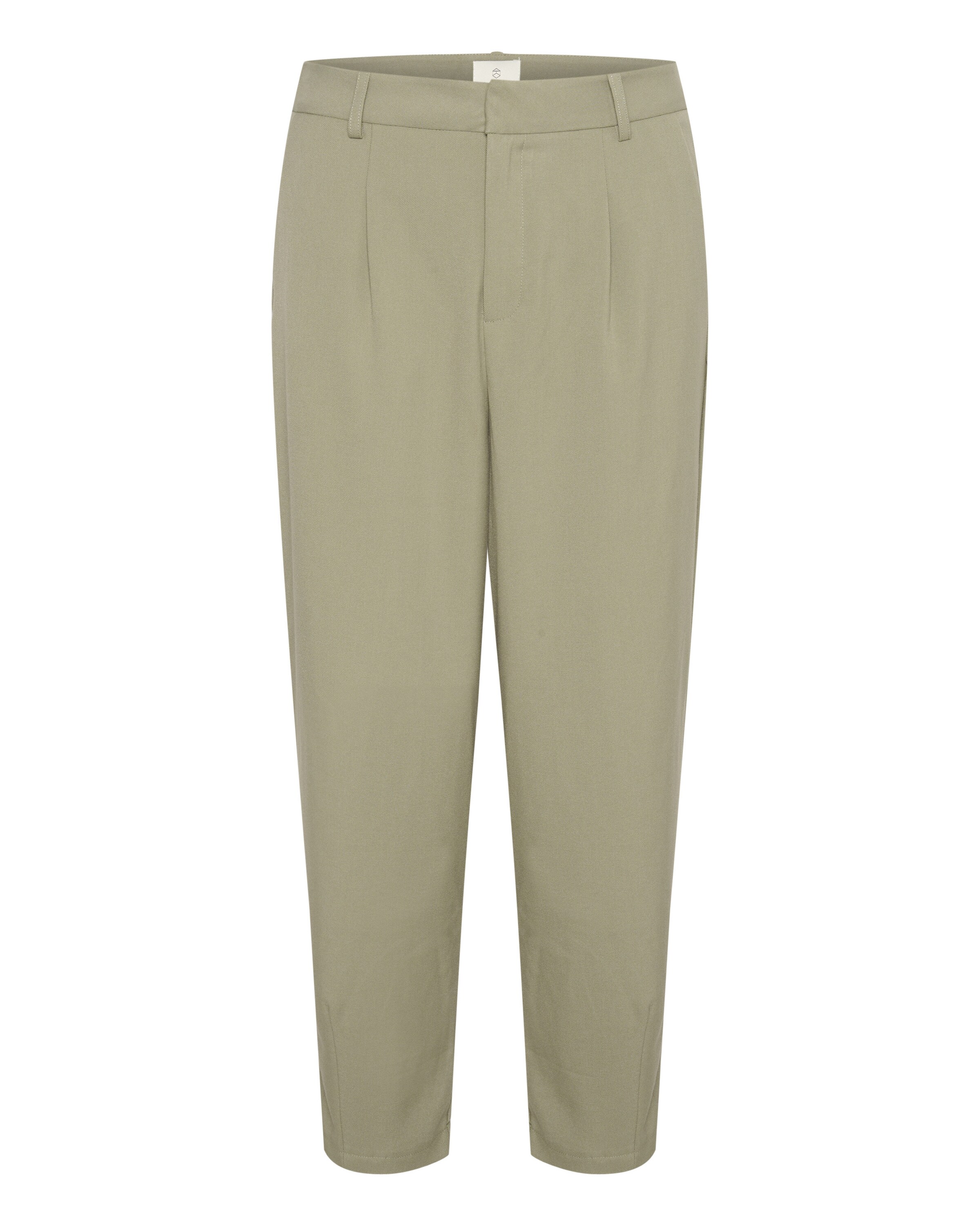 Kaffe Tapered Pleat-Front Pants 'Merle' in Green: front