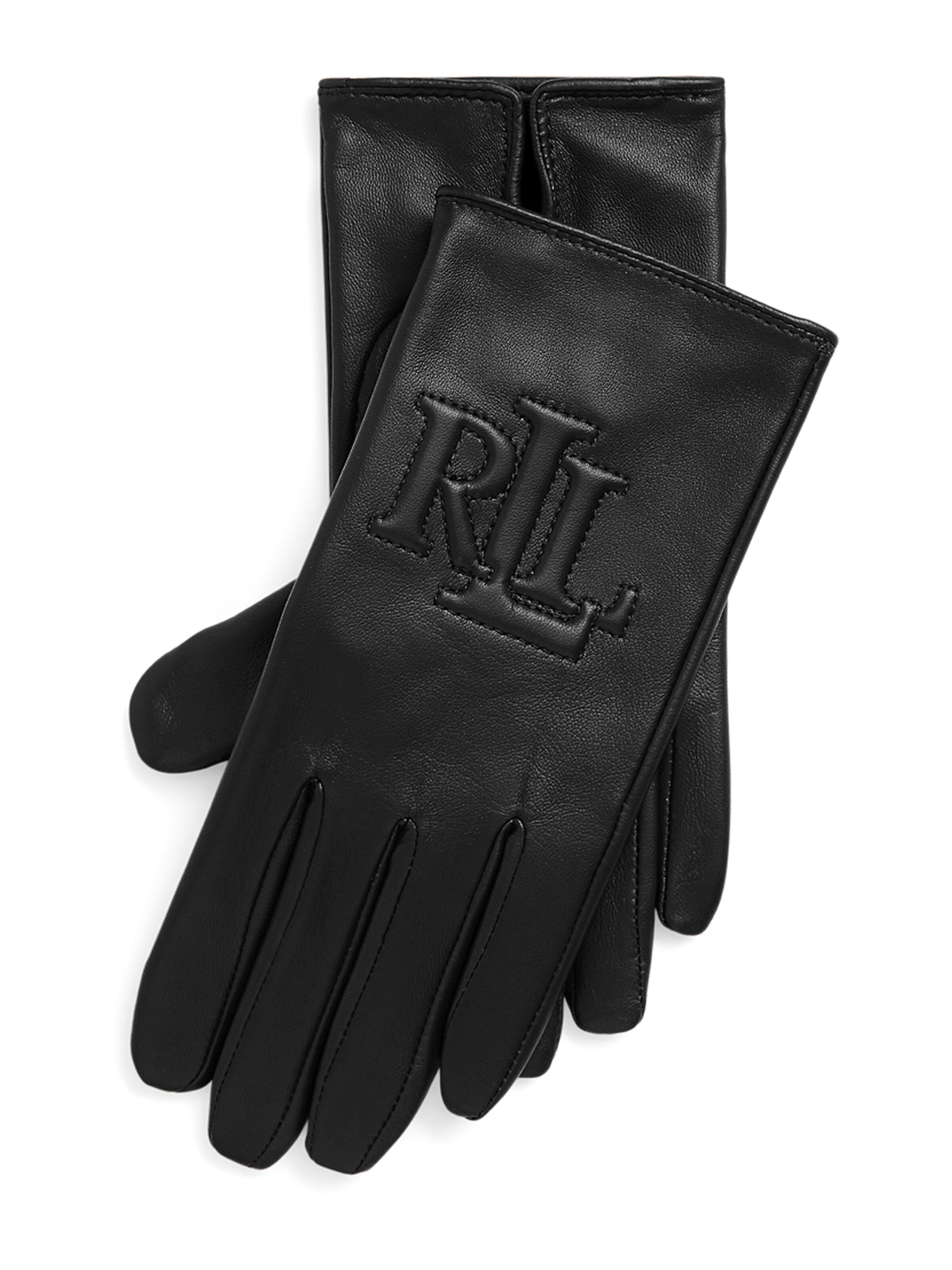 Lauren Ralph Lauren Vingerhandschoenen in Zwart: voorkant