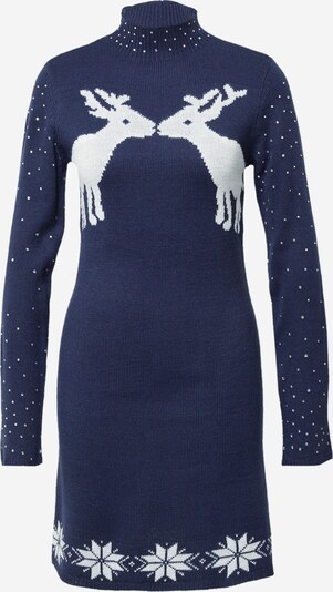 PIECES Плетена рокля 'FIRA' в нейви синьо / бяло, Преглед на продукта