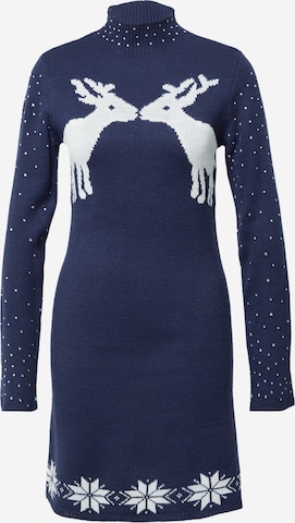 PIECES Úpletové šaty 'FIRA' – modrá: přední strana