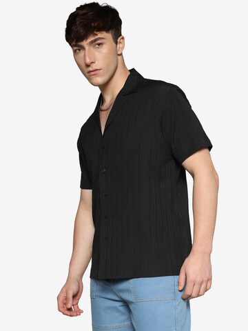 Campus Sutra Regular fit Button Up Shirt 'Zion ' in Black