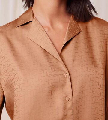 TRIUMPH Pajama shirt 'Silky Sensuality' in Brown