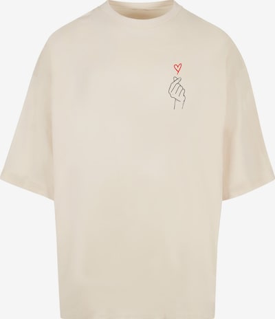 Marškinėliai 'K Heart' iš Merchcode, spalva – raudona / juoda / vilnos balta, Prekių apžvalga