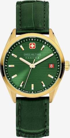 SWISS MILITARY HANOWA Analoog horloge 'Roadrunner' in Groen: voorkant