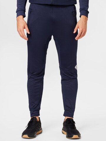 ADIDAS SPORTSWEAR - Tapered Pantalón deportivo 'D4T Workout Warm' en azul: frente