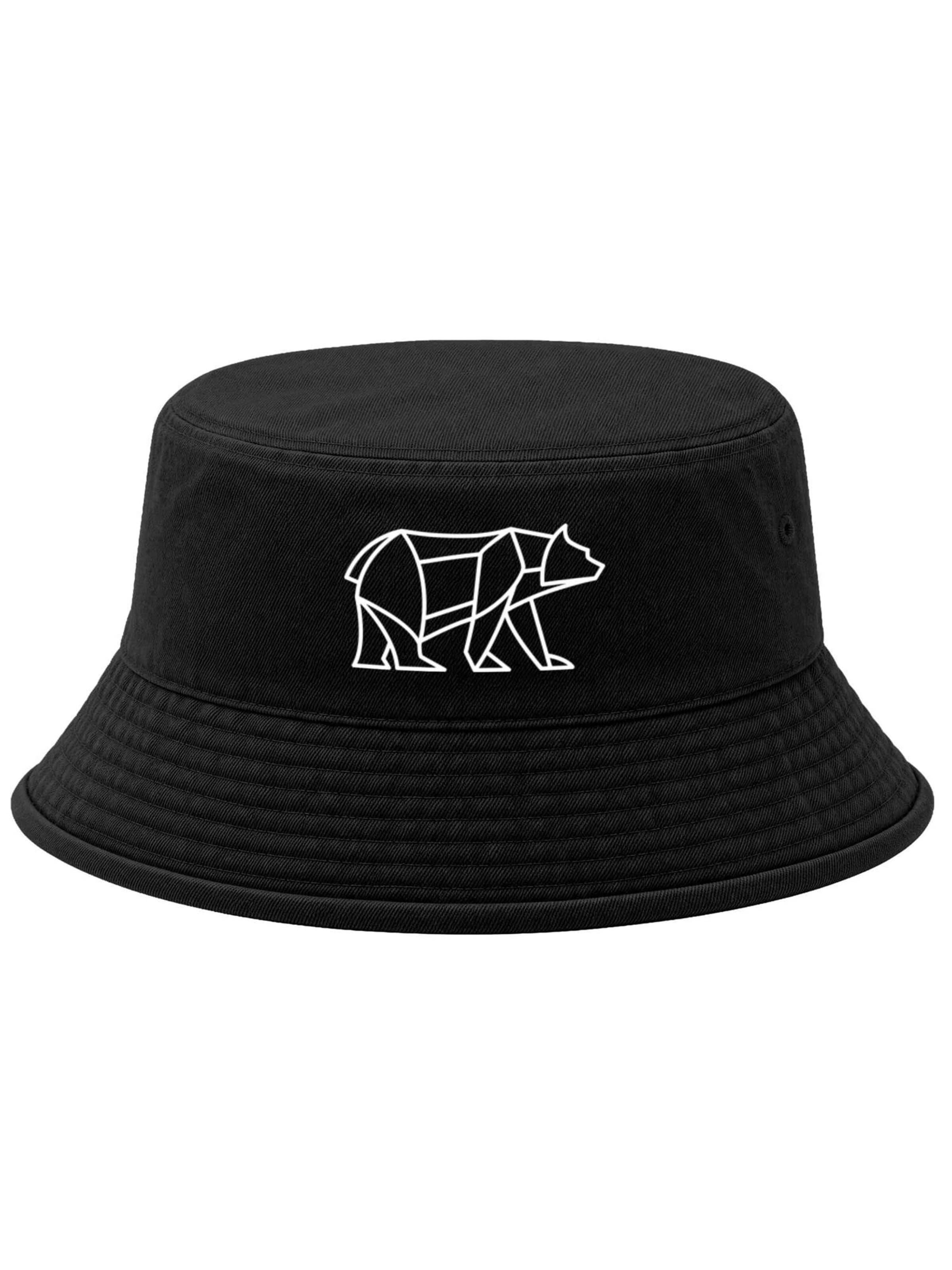 Neverless Hat 'Bär Lineart Polygon' in Black: front