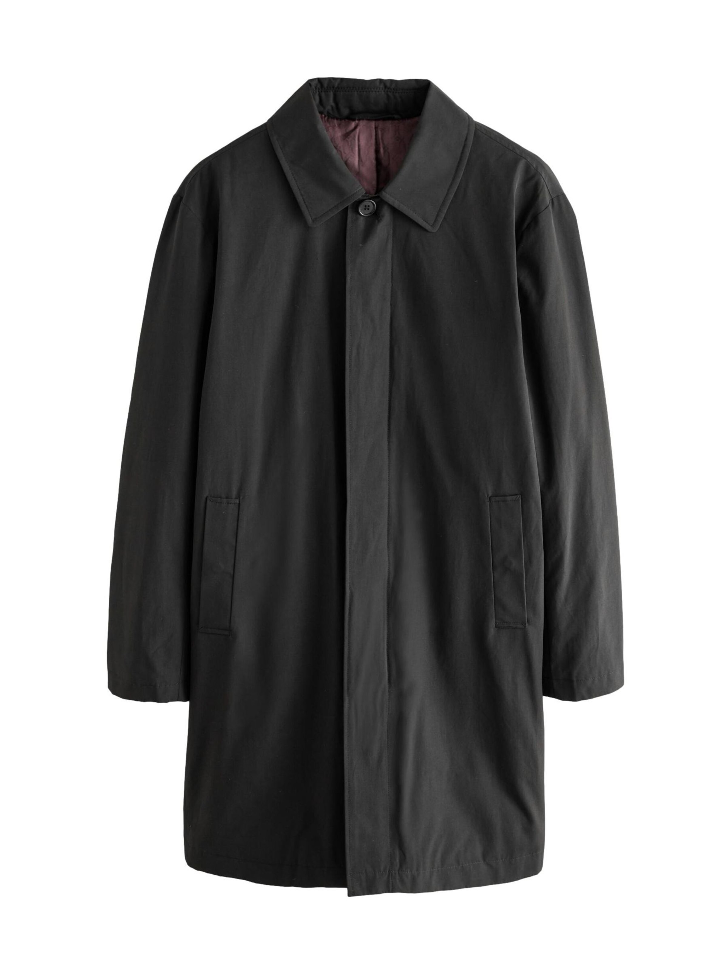 melns Next Starpsezonu mētelis: no priekšpuses