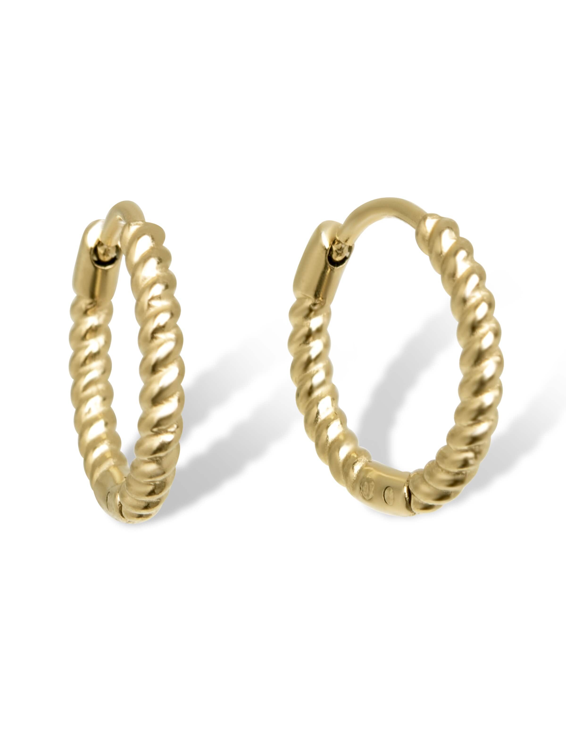 Boucles d'oreilles 'Noa' Amberz en or : devant