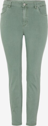 EVOKED Skinny Jeans in Groen: voorkant