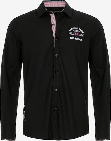 Redbridge Regular fit Overhemd 'Pomona' in Zwart: voorkant