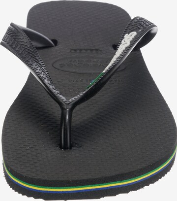 HAVAIANAS T-bar sandals 'Brasil Logo' in Black