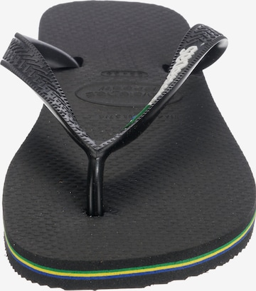 HAVAIANAS T-Bar Sandals 'Brasil Logo' in Black