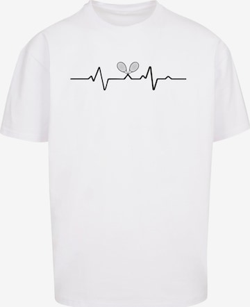 Merchcode T-Shirt 'Tennis Beats' in Weiß: Vorderseite