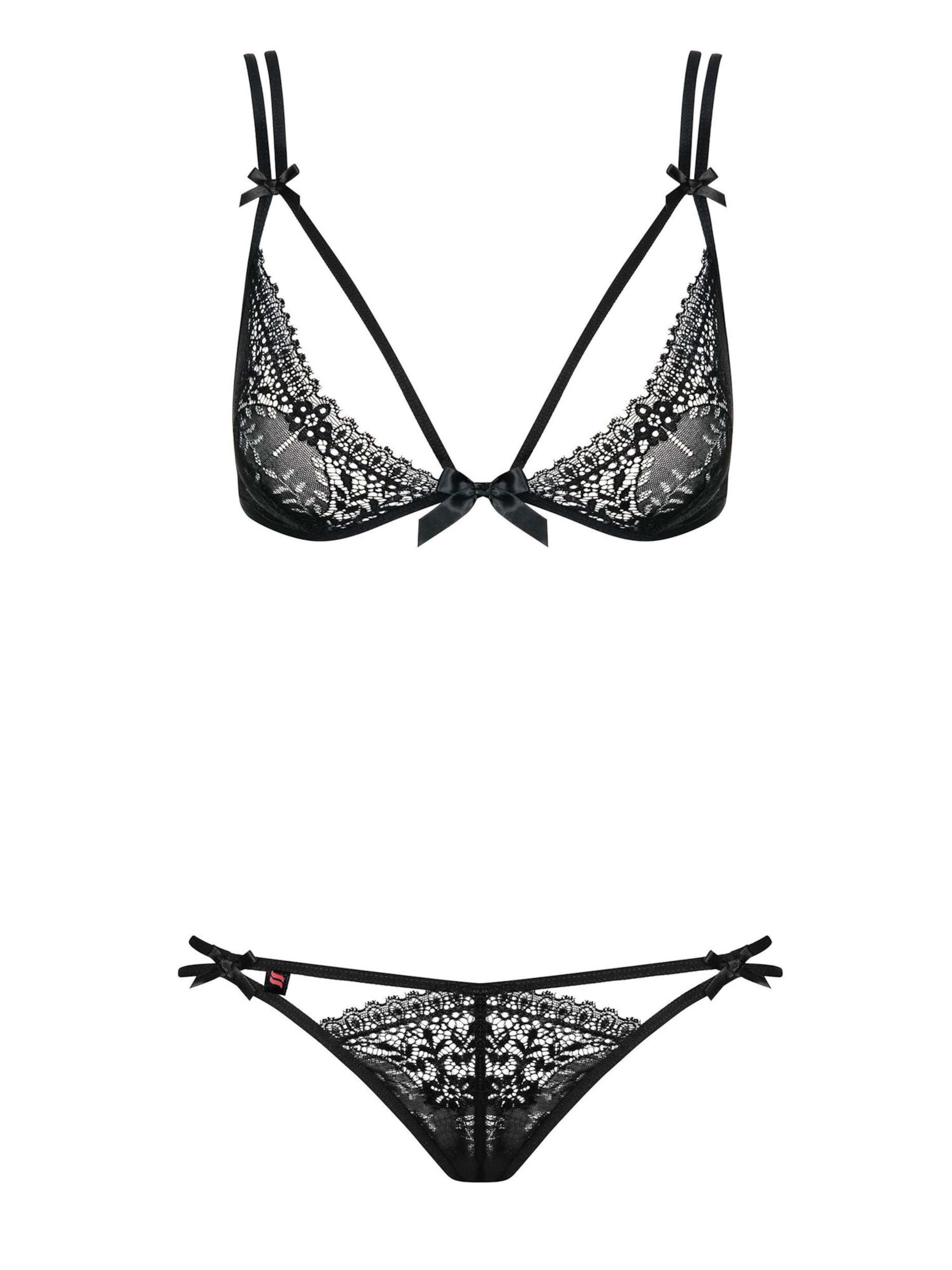 Obsessive Negligee 'Intensa Set' in Black: front