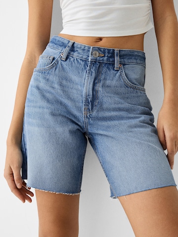 Regular Jeans de la Bershka pe albastru