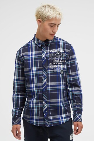 CAMP DAVID Regular fit Button Up Shirt in Blue: front