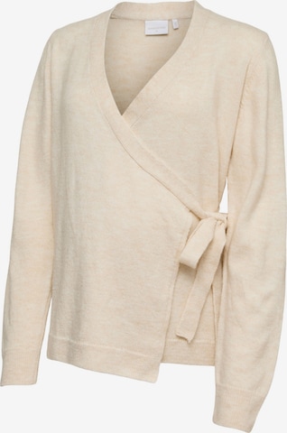 MAMALICIOUS Sweatvest in Beige: voorkant