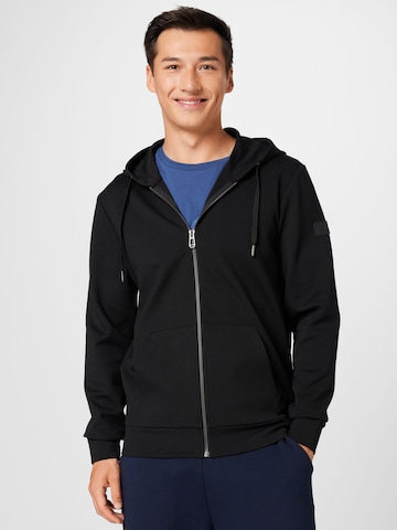 JOOP! Zip-Up Hoodie 'Stratos' in Black: front