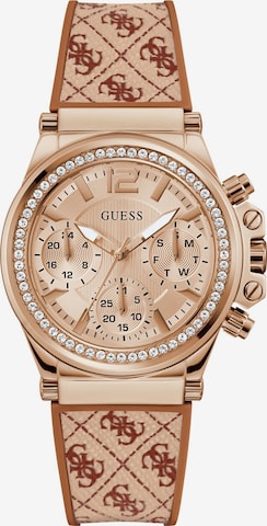 Montre à affichage analogique 'Charisma' GUESS en marron : devant