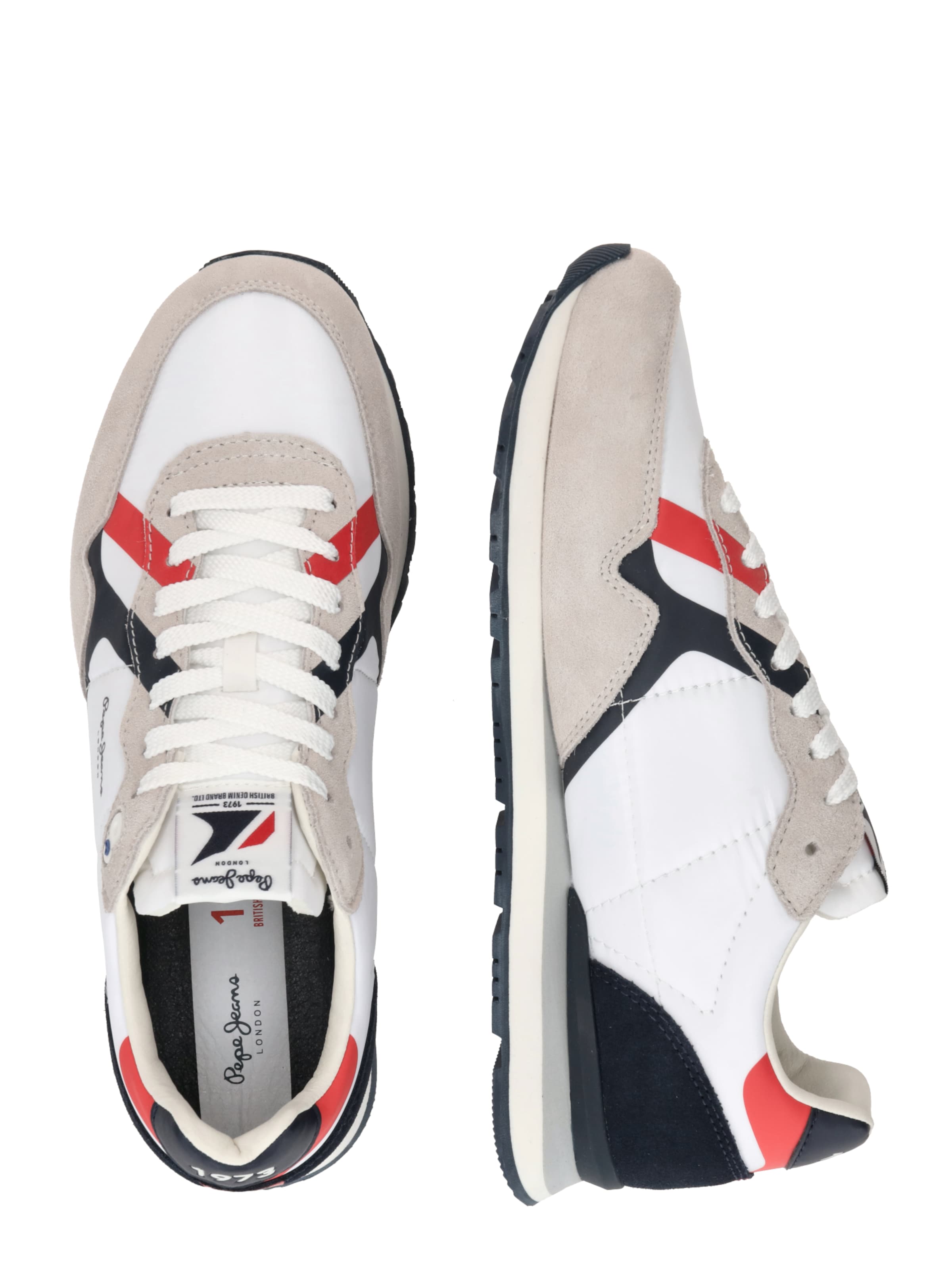 Pepe Jeans - Sapatilhas baixas 'Brit Road' em branco
