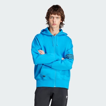 ADIDAS ORIGINALS Zip-Up Hoodie 'Street Neuclassics' in Blue: front