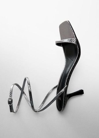 MANGO Strap Sandals 'Paula' in Silver