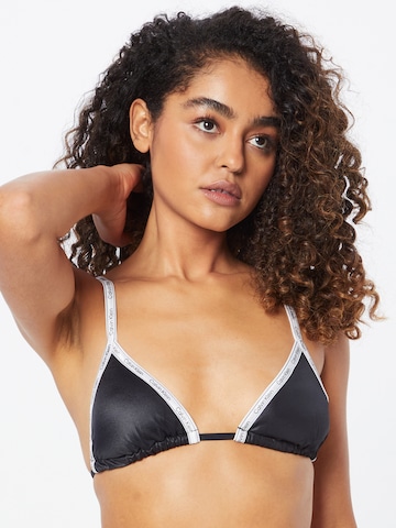 Calvin Klein Swimwear Triangle Bikini Top in Black: front