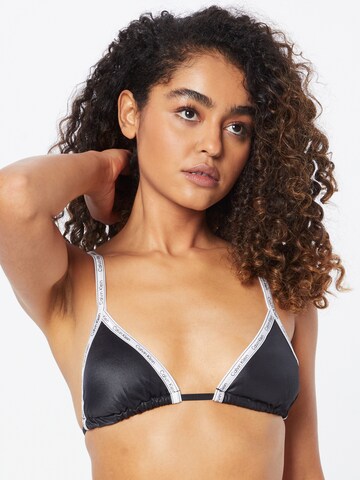 Calvin Klein Swimwear Triangle Bikini Top in Black: front