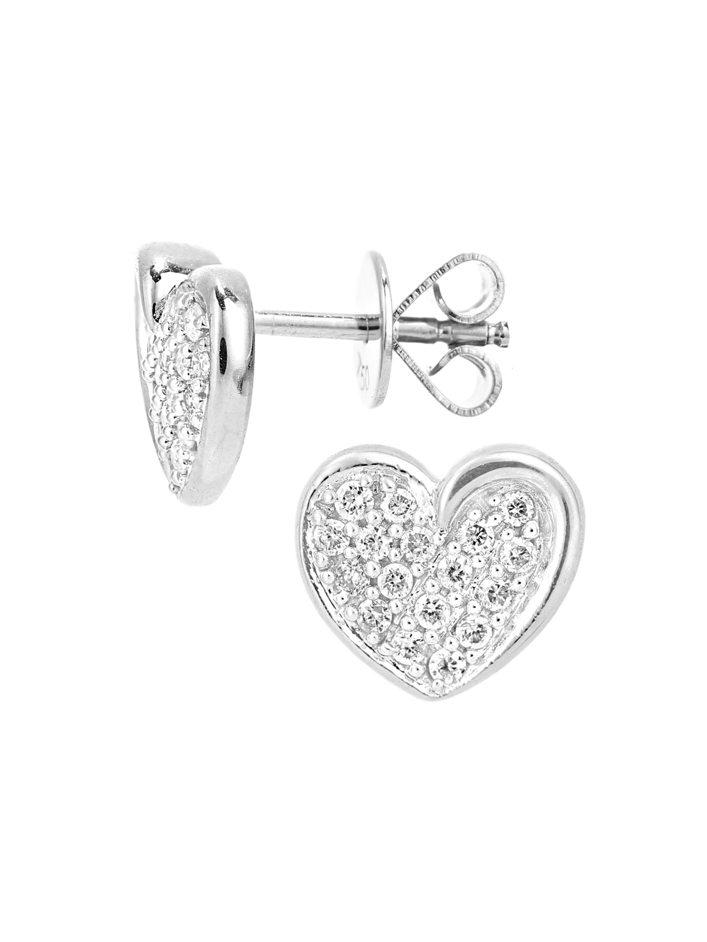 Orecchini 'Ohrringe aus 750 Weißgold mit Diamant Herz-Design' di DIAMANT LETERNEL in argento