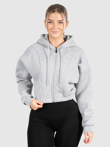 Smilodox Zip-Up Hoodie 'Rayna' in Grey: front