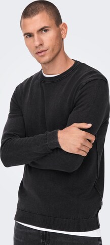 Only & Sons Пуловер 'CLARK' в черно
