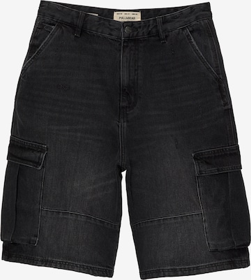 Pull&Bear Loosefit Cargofarkut värissä musta: etupuoli
