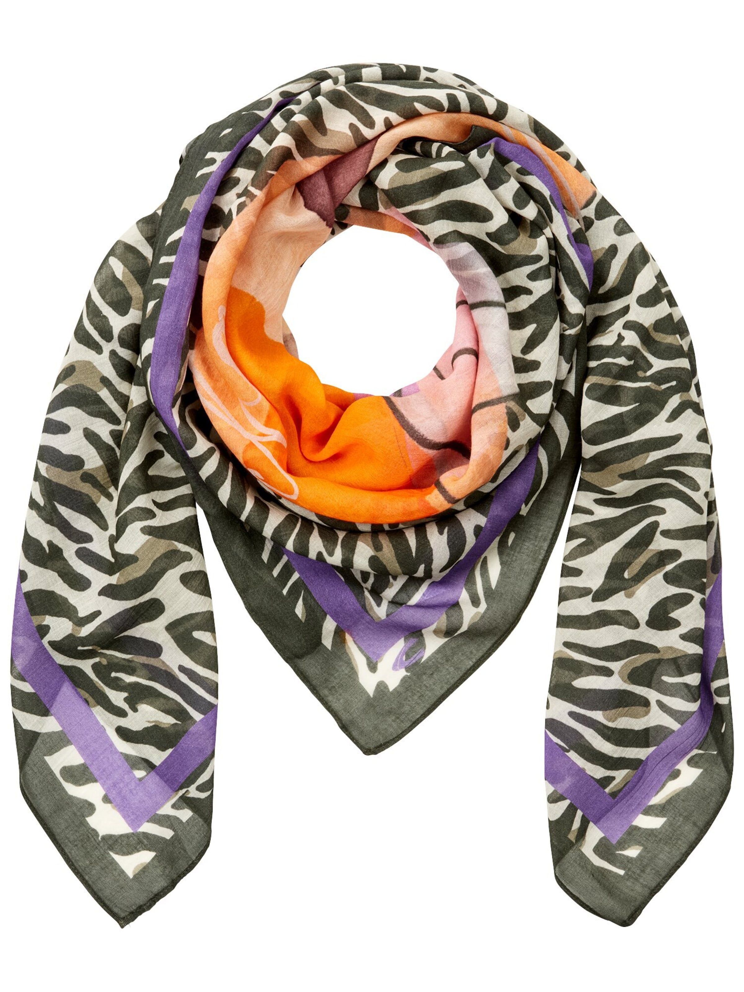 CAMEL ACTIVE Schal aus reiner Baumwolle in Grün: Vorderseite