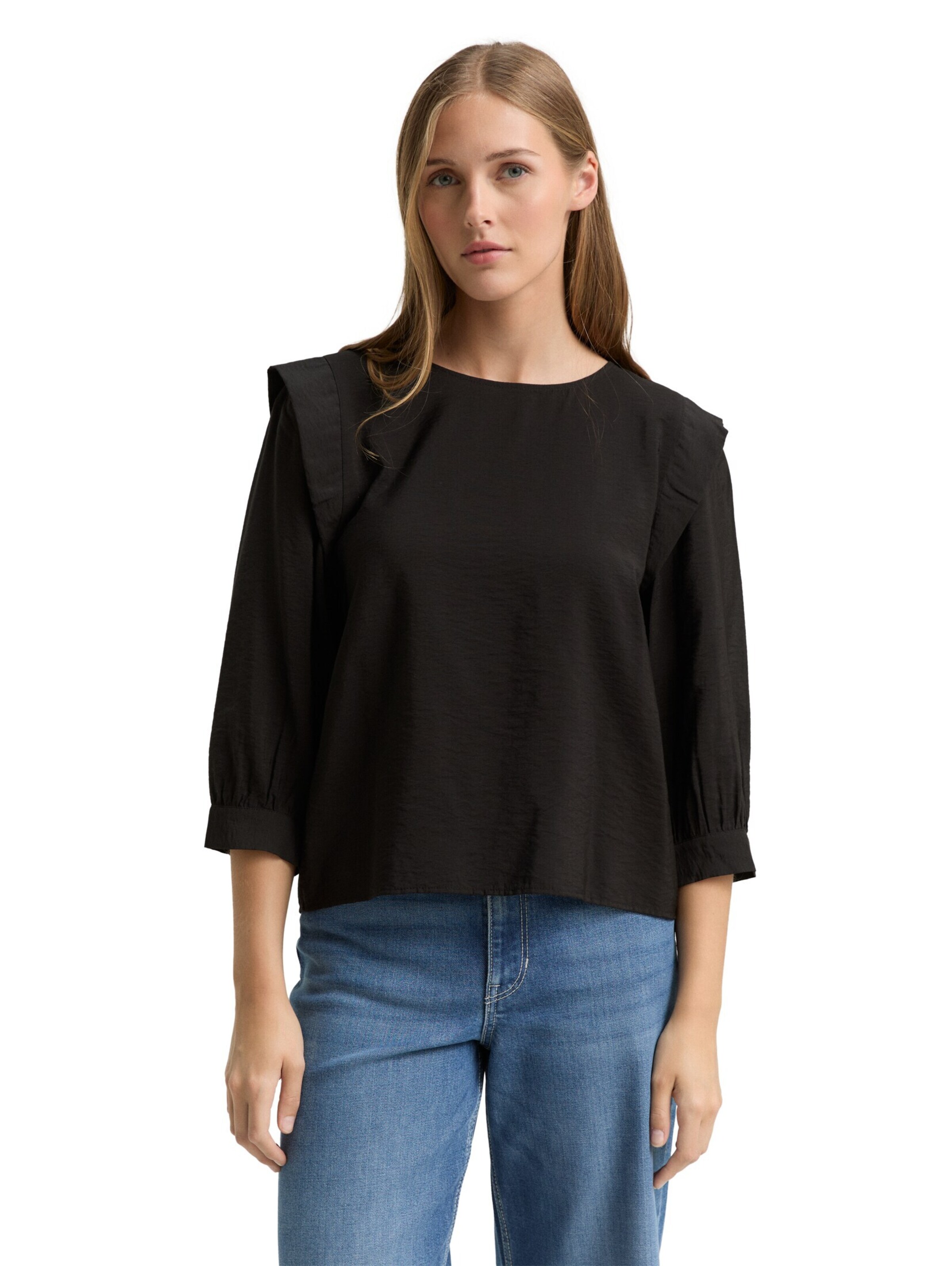 TOM TAILOR DENIM Blouse in Black: front