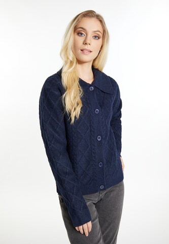 DreiMaster Vintage Gebreid vest 'Incus' in Blauw: voorkant