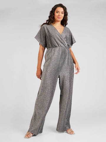 PIECES Curve Jumpsuit 'SERINA' in Silver: front