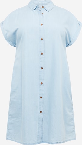 Robe-chemise 'BEA' ONLY Carmakoma en bleu : devant