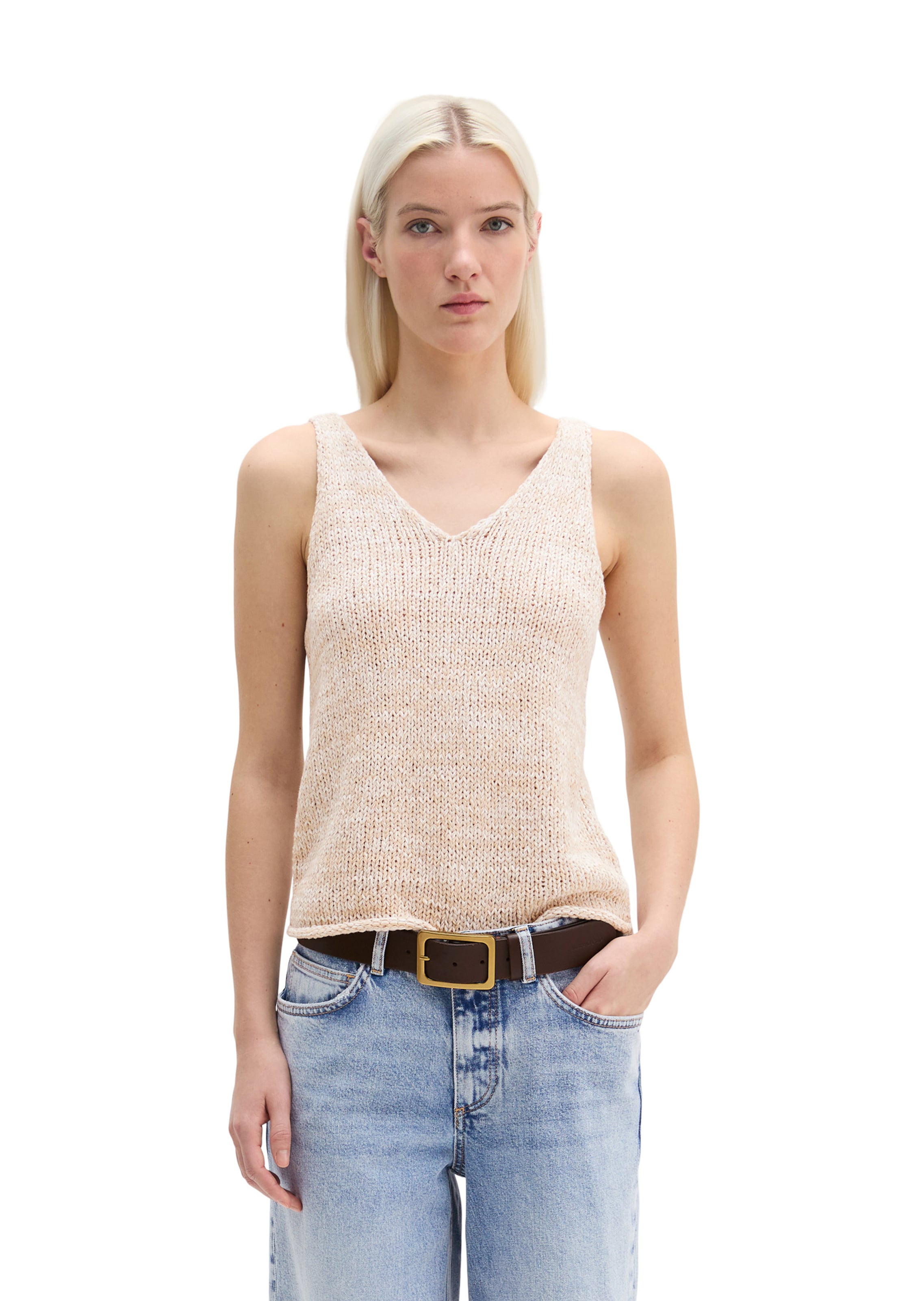 Marc O'Polo Sticktop in Beige: Vorderseite