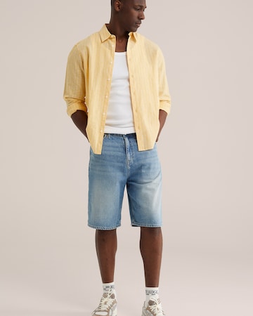 WE Fashion Tavaline suurus Triiksärk, värv kollane