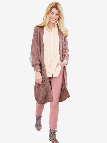 Linea Tesini by heine Knit Cardigan in Pink: front