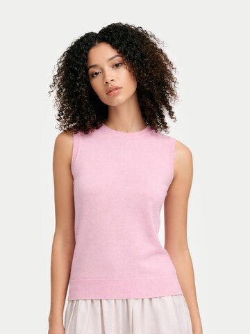 GOBI Cashmere Gebreide bodywarmer 'Women's Timeless Cashmere Crewneck Vest' in Roze