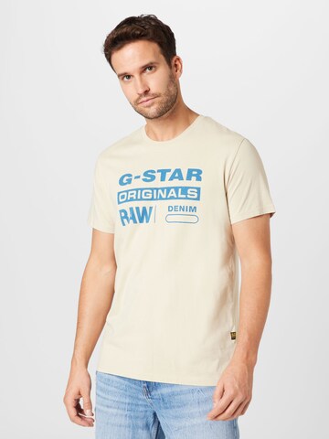 G-Star RAW Shirt in Beige: voorkant