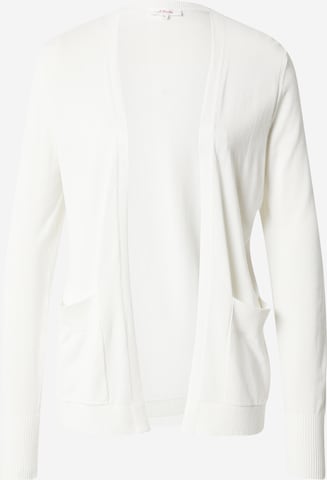 s.Oliver Knit Cardigan in White: front