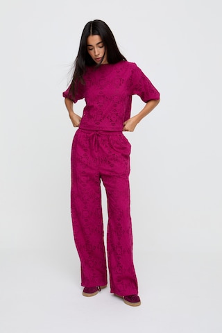 RAFFYA Bluse 'Opal Broderie Anglaise' in Rot