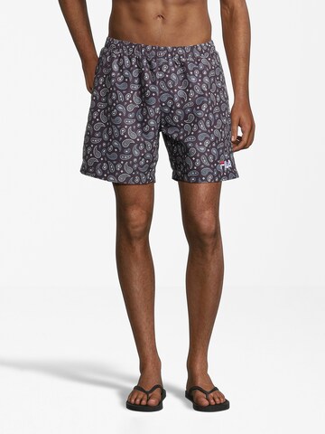 FILA Swim Trunks 'SEOUL AOP' in Black: front