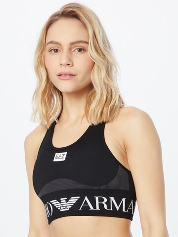 EA7 Emporio Armani Bustier Sport-BH 'R4' in Schwarz: predná strana