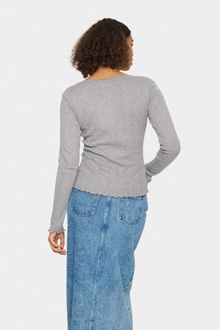 SAINT TROPEZ Knit cardigan 'Gru' in Grey