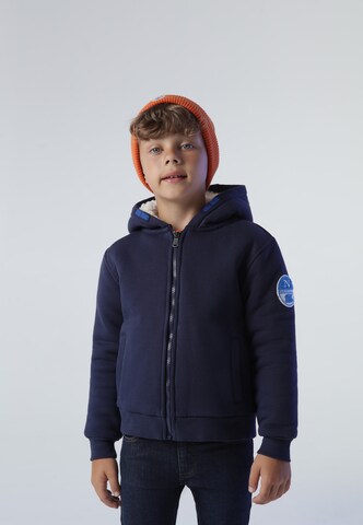 North Sails Zip-Up Hoodie in Blue: front