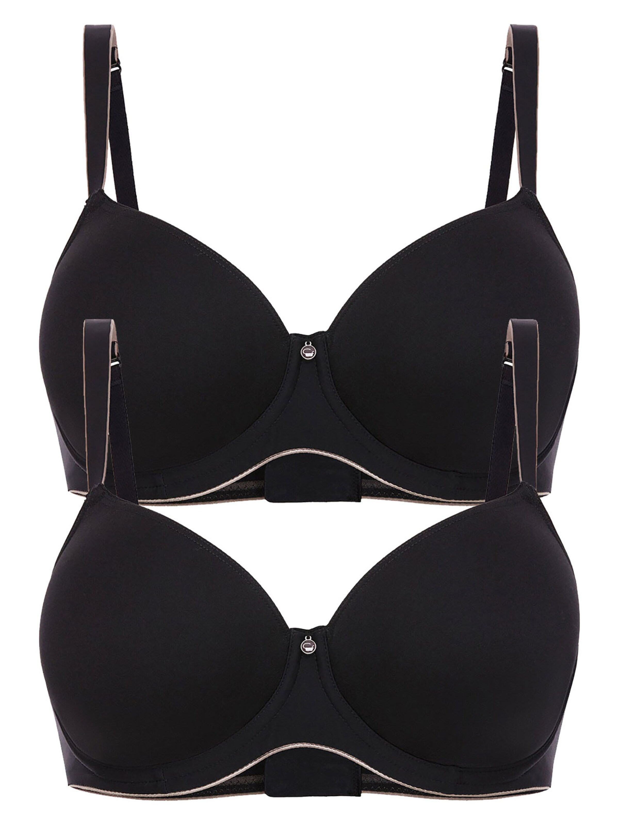 Conturelle T-shirt Bra 'Pure Feeling' in Black: front