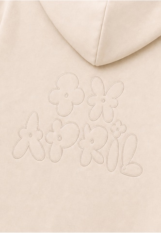 OH APRIL - Casaco em moletão 'Flower' em bege